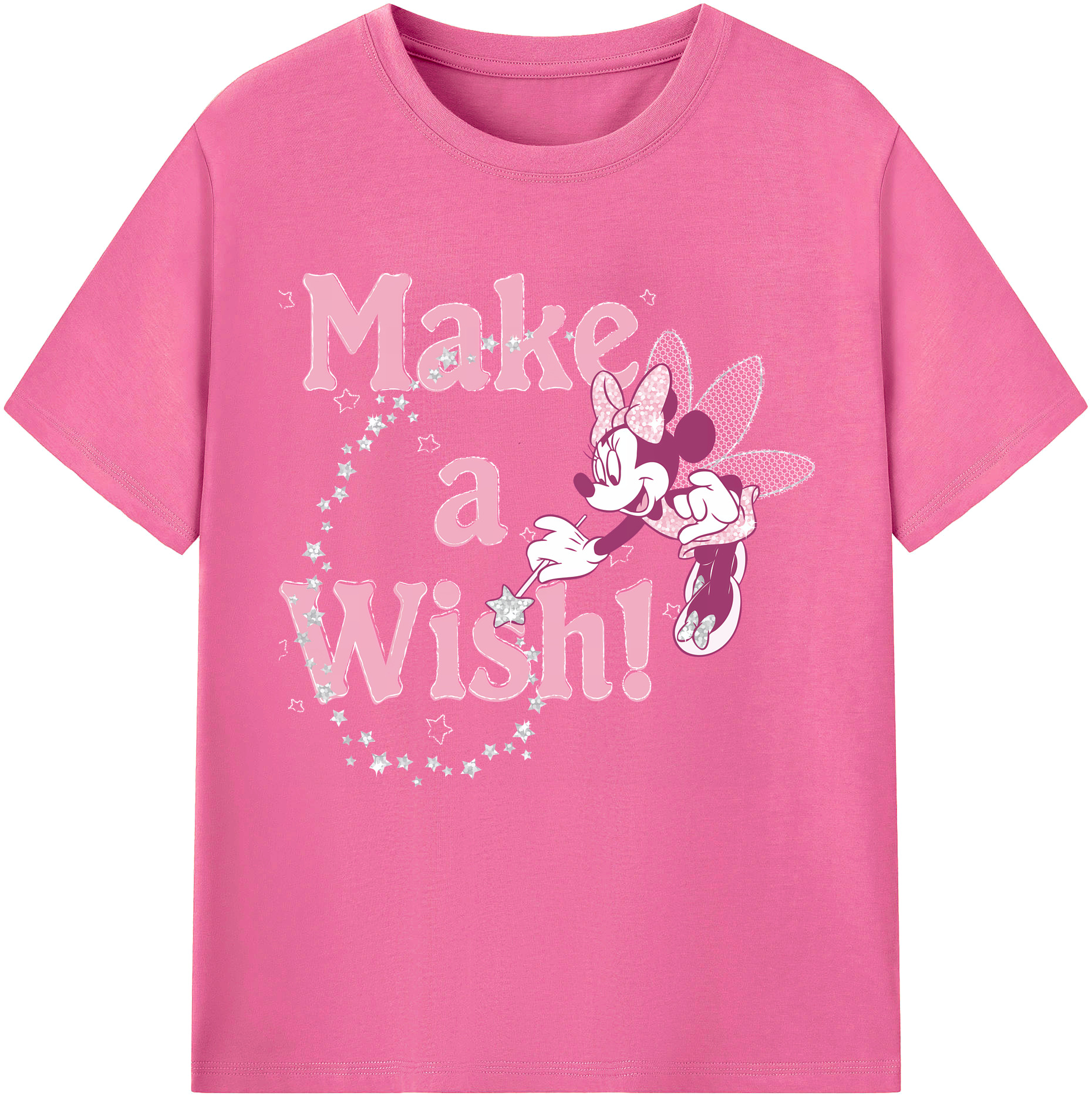 （画像用） ミッキーマウス Mickey Mouse レディースカジュアルプリントTシャツ（綿100％）
